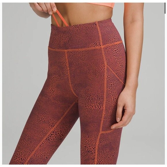 Lululemon Invigorate HR High Rise Tight 25” CGWC Crackle Graze Orange Size 2 NWT - Picture 6 of 7
